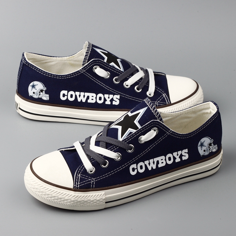 Women's NFL Dalls Cowboys Repeat Print Low Top Sneakers 002